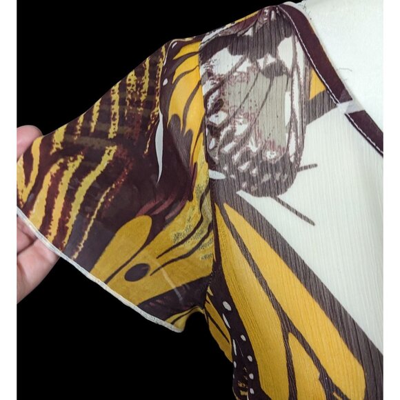 Vintage Royal Chicks Bohemian Butterfly Semi Sheer Top Size Medium - Picture 5 of 12